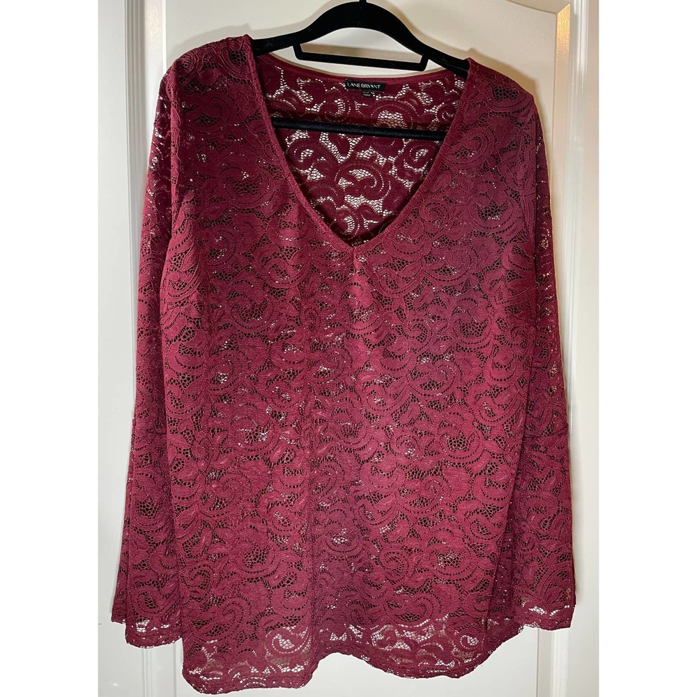 Lane Bryant Lace V-Neck Bell Sleeve Tunic Size 18/20 NWOT